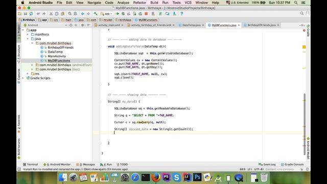 Android Tutorial 21 : SQLite Database ( Part 3/5 ) смотреть онлайн