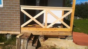 Простое ограждение крыльца,веранды в каркасном доме