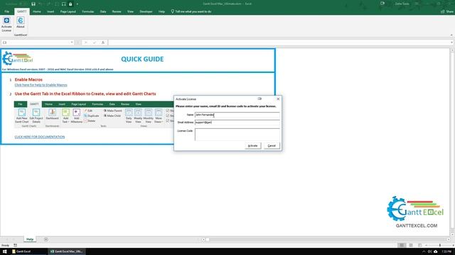 Gantt Excel - Activation - Tutorial смотреть онлайн