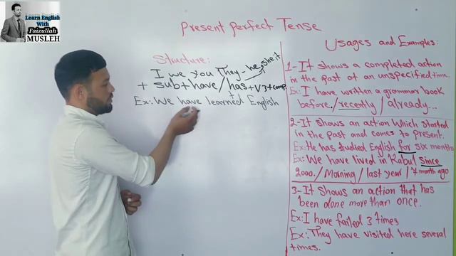 Present Perfect Tense in English. Explained vastly by: Faizullah Musleh with usages and examples. смотреть онлайн