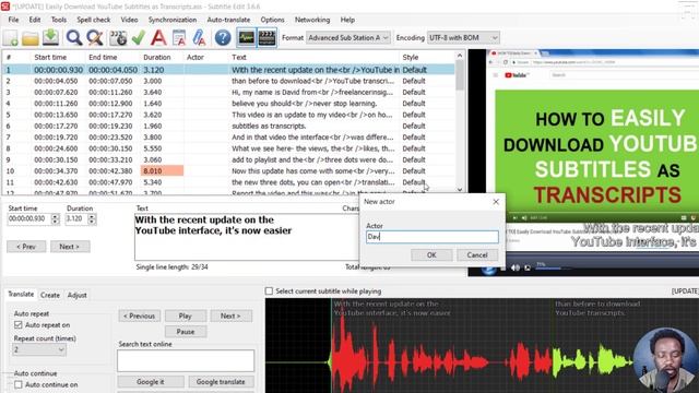 How to Use the Set Actor Feature in Subtitle Edit - Answer Video смотреть онлайн
