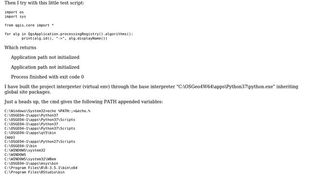 GIS: QGIS 3.10, Python IDE - Application path not initialized смотреть онлайн