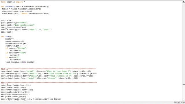 Simple Python Quiz App and Use Timer смотреть онлайн