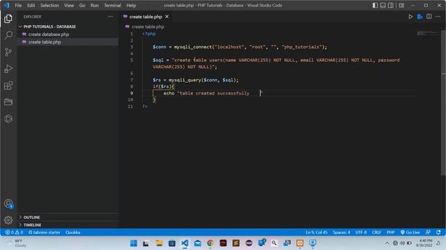 Creating a Table in MySQL using PHP 720p and 1080p full HD video | Free Projects1 смотреть онлайн