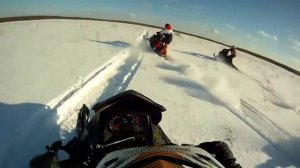 Снегоход по воде! Snowmobile on water!