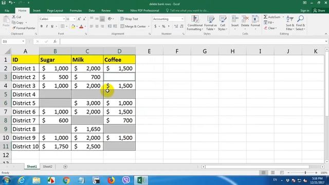 How to Delete blank rows or rows that contain blank cells | Excel смотреть онлайн