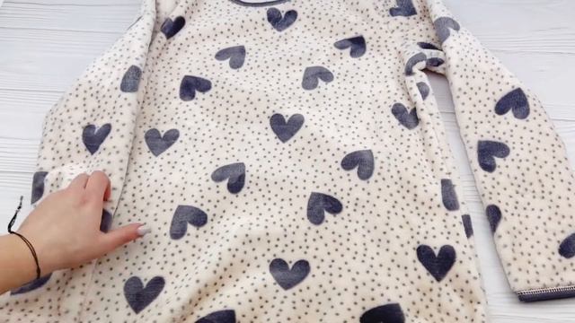 Пижама женская махровая сердца. Код:1168.