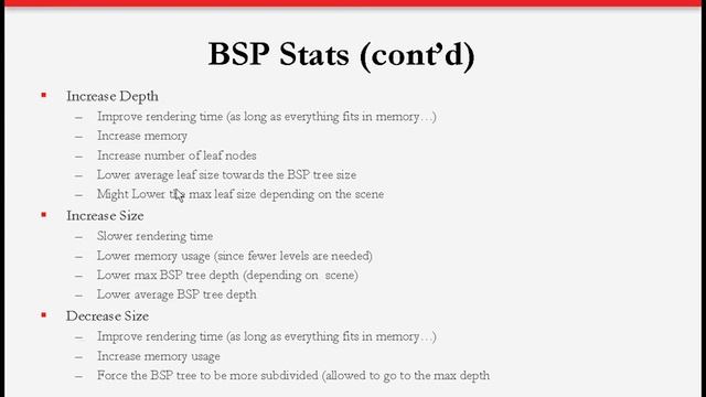 Rendering: BSP tree statistics смотреть онлайн