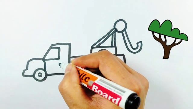 How to draw Crane Truck | Как нарисовать Автокран | Bolalar uchun Yuk mashina chizish | Easy drawin смотреть онлайн