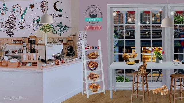 Cupcakes & Coffee Shop Ambience - Bakery Shop Sounds, Cafe Noises, Relaxing Jazz Music - Study ASMR смотреть онлайн