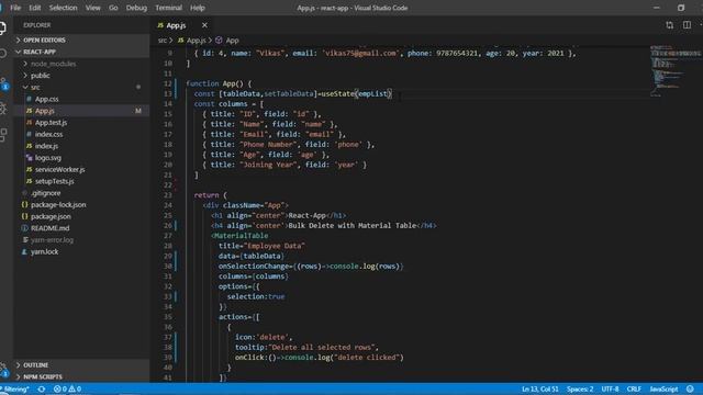 16. Bulk Delete with material table | Material UI смотреть онлайн