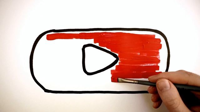 Рисуем и раскрашиваем кнопку ютуб смотреть онлайн