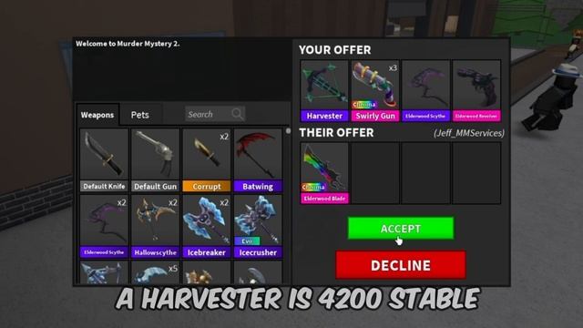 TRADING FOR A CHROMA ELDERWOODBLADE… (MM2) смотреть онлайн
