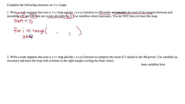 Writing For Loops Worksheet 2 смотреть онлайн