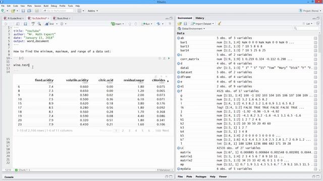 How to Find the Minimum, Maximum, and Range of a Data Set in R. [HD] смотреть онлайн