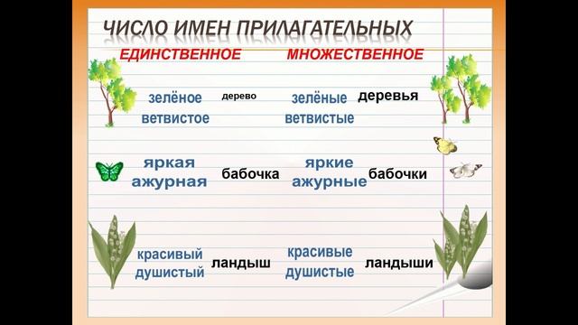 Русский язык. 2 класс. Изменение имен прилагательных по числам. смотреть онлайн