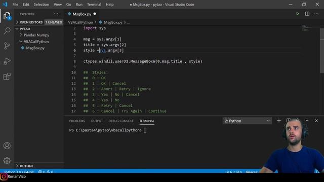 Como passar parâmetros para o Python Script-Como chamar Python pelo VBA-Como rodar Python pelo VBA смотреть онлайн