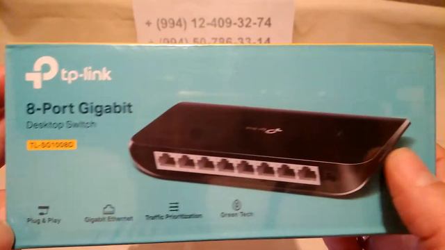Desktop Switch TP-LINK (TL-SG1008D) в Баку / Bakida смотреть онлайн