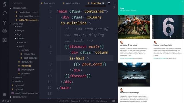 How to Create Ghost Themes: #20 Adding Columns and Styling Cards смотреть онлайн