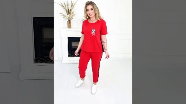 Гламурный костюм PEONY в стиле Спорт - шик №5 (красный)