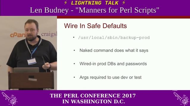 Lightning Talk by Len Budney - "Manners for Perl Scripts" смотреть онлайн