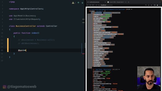 Curso gratuito Laravel 9 INTRO #15 - Introdução ao Eloquent - Pegando registros смотреть онлайн