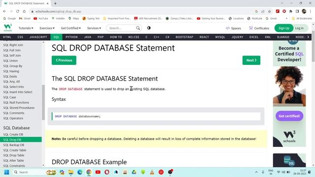 CLASS 39. SQL DROP DATABASE W3SCHOOLS BY SANDEEP DALAL CSE | FROM W3SCHOOLS.COM | SQL TUTORIAL смотреть онлайн