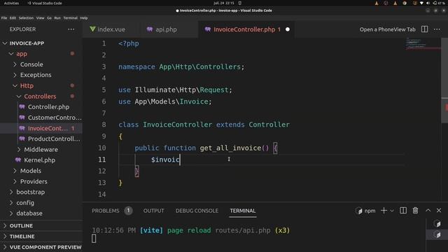 Laravel 10 and Vuejs 3 - Simple Invoice Application - Display all Invoice смотреть онлайн
