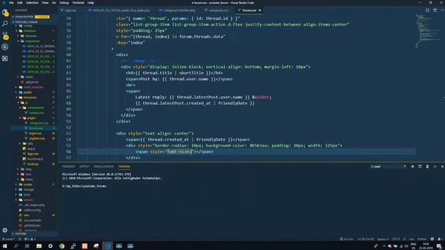Laravel & Vue: Create your own forum! NEW 2019! Part 3 смотреть онлайн