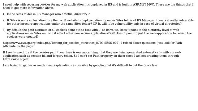 Information about securing cookies with path attribute with respect to ASP.NET and IIS смотреть онлайн