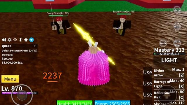 killing 50 Swan Pirates in Blox Fruit смотреть онлайн
