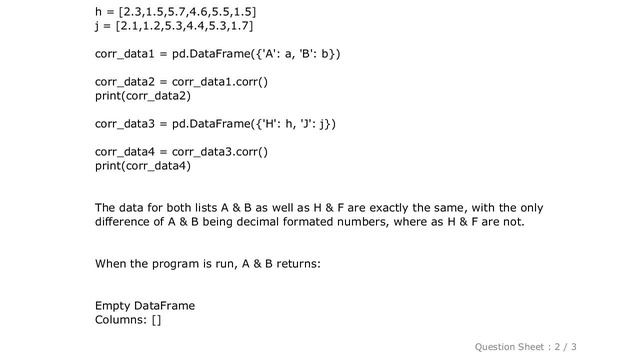 Pandas : How do I check for correlation using Decimal numbers/data with python 3 смотреть онлайн