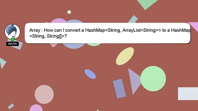 Array : How can I convert a HashMap String, ArrayList String to a HashMap String, String[] ? смотреть онлайн