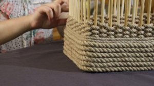 DIY Корзина из джута и палочек для суши //Jute rope basket and sticks for sushi. DIY