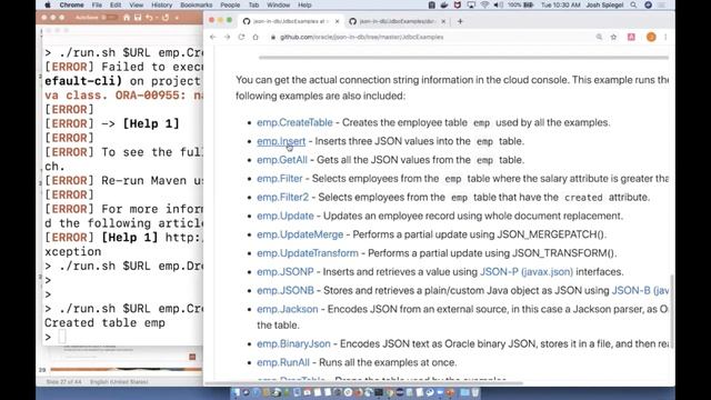The Java API for JSON type in Oracle JDBC 20c смотреть онлайн
