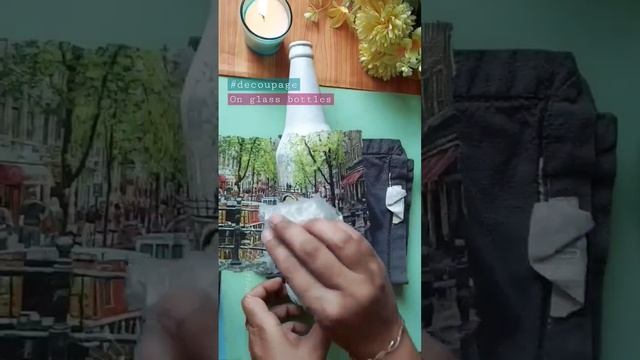 #recycle glass bottles #decoupage art for beginners смотреть онлайн