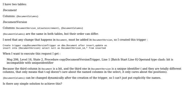 Copy a row from a table to another with the same columns but different order in a trigger смотреть онлайн