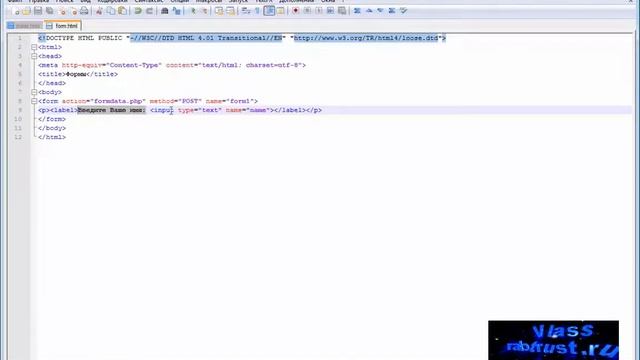 Курсы HTML. Текстовые поля и форм. Урок 13 смотреть онлайн