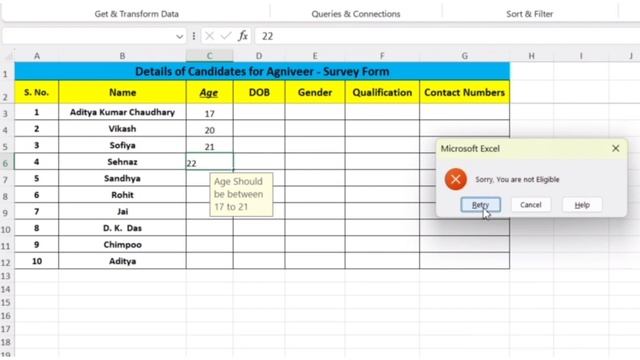 Ms Excel में Data Validation का उपयोग कैसे करें? || Data Validation in Ms Excel In Hindi смотреть онлайн