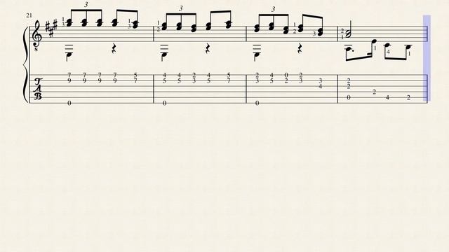 Habanera - Pascual Roch (1864 - 1921) - Tablature