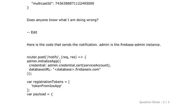 iOS : sending notification using firebase admin sdk not working смотреть онлайн