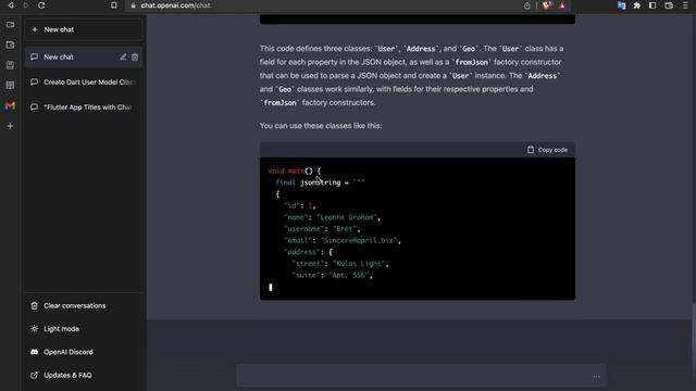 Generating a Dart Model Class from JSON using chatGPT | Experiment 2 смотреть онлайн