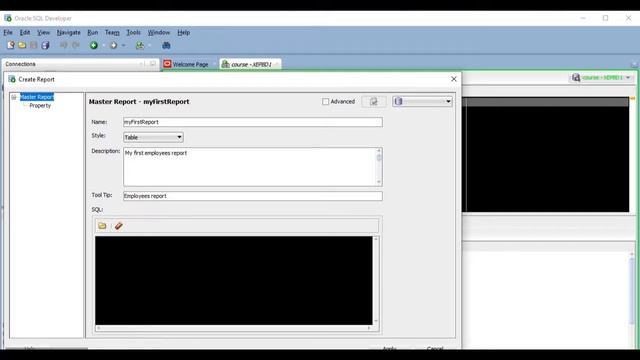 Oracle SQL Developer - User Defined Report