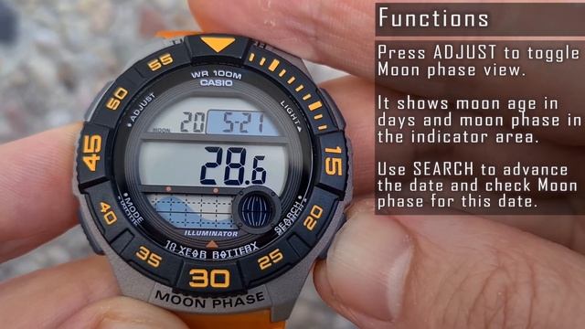 Casio WS-1100H Moon Phase And Tide Graph Watch Review #249 #gedmislaguna #casio #casiowatch