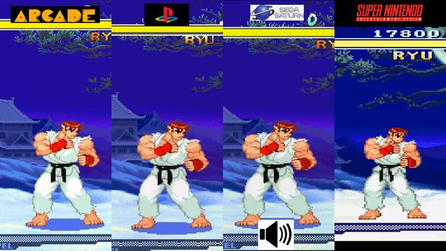 Street fighter Alpha 2 Ryu Comparison Arcade VS PS1 VS Saturn VS SNES Console VS Console смотреть онлайн
