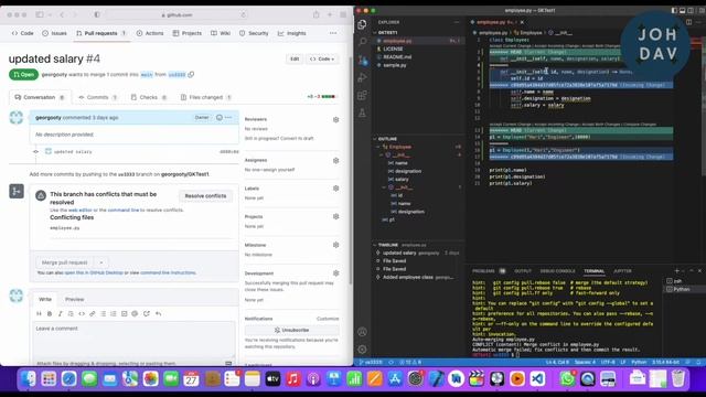 How to Resolve Merge Conflict in GitHub смотреть онлайн