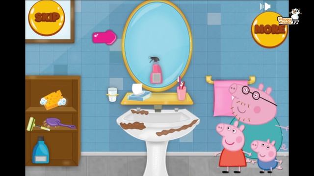Peppa Pig Games - Peppa Pig Bathroom Cleaning - Game For Kids смотреть онлайн