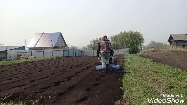Проба пера. Посадка картофеля мотоблоком с картофелесажалкой. смотреть онлайн