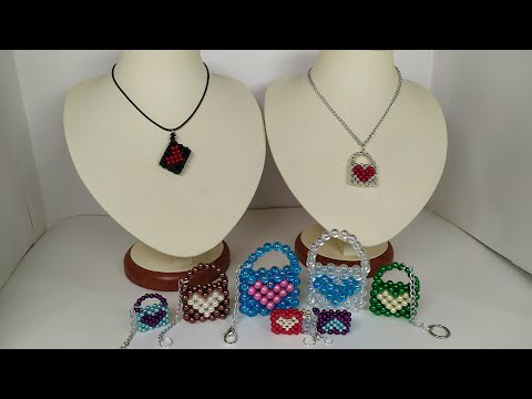 Украшения из бисера. 1часть. Брелок из бусин. Сердце. Мастер класс. Пошаговый МК для начинающих. смотреть онлайн