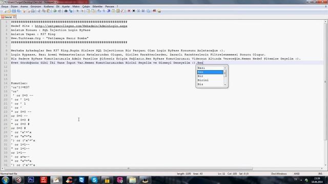 SQL Injection Login Bypass | Turk Team Farkıyla смотреть онлайн